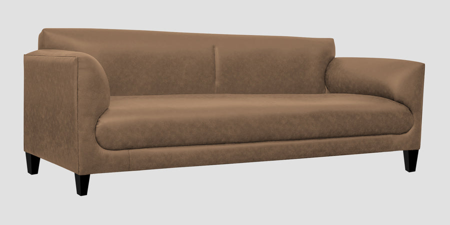 Convi Leatherette 3 Seater Sofa In Husky Brown Colour - Febonic Living