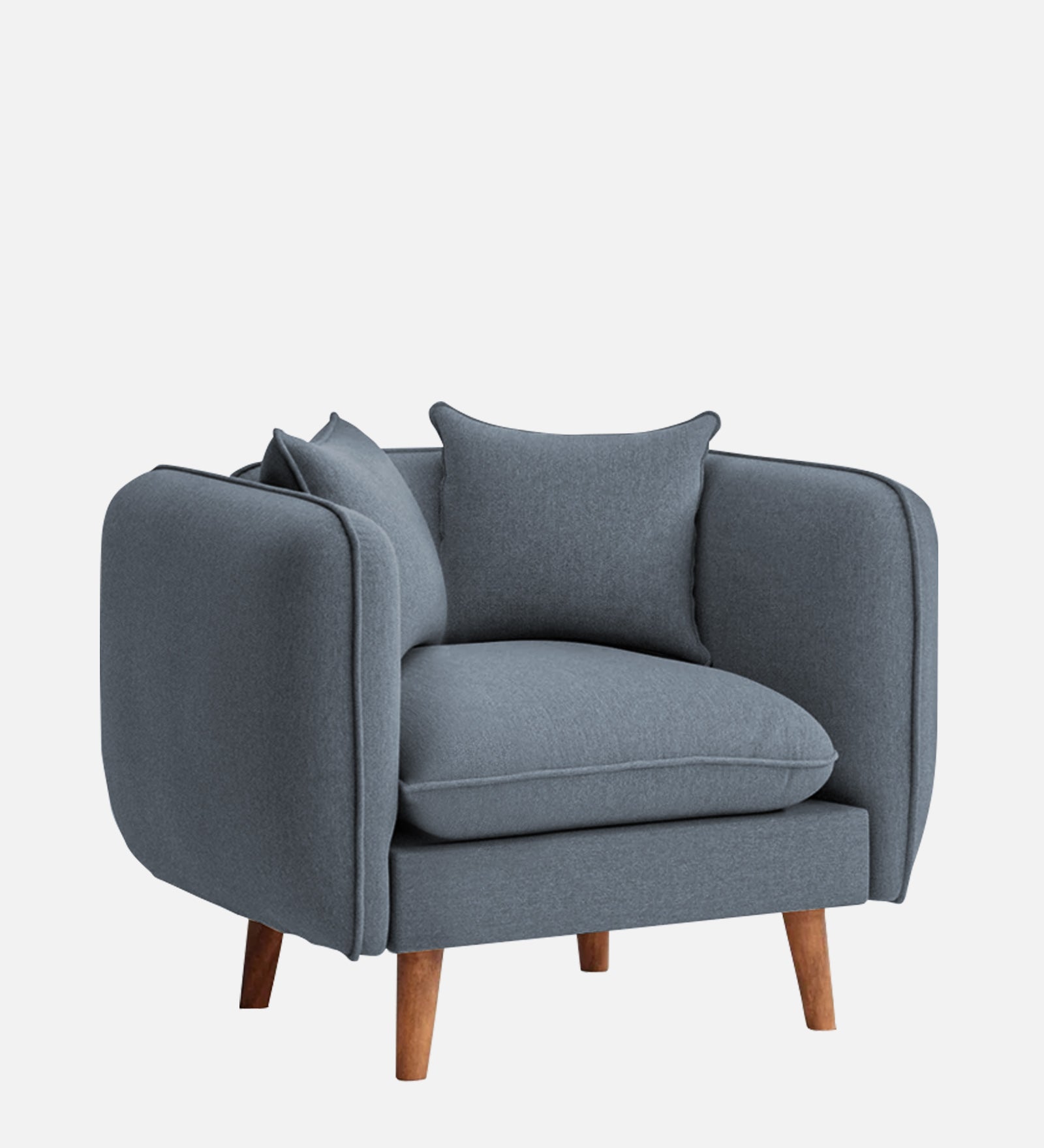 Reva Fabric 1 Seater Sofa In Indigo Blue Colour