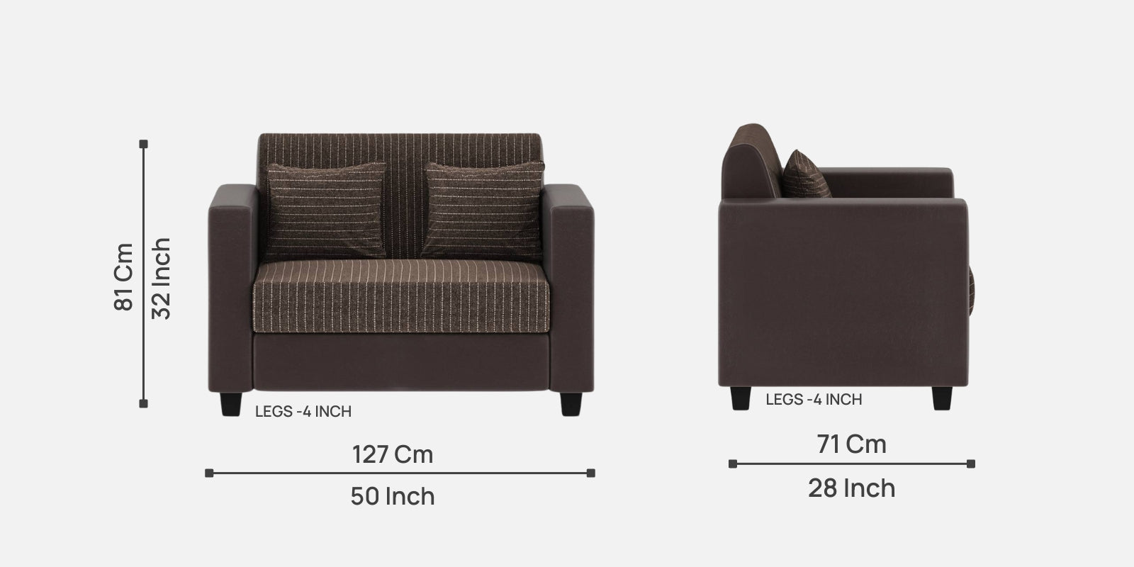 Baley Fabric 3+2+1 Sofa Seater Sofa in Lama Brown Colour - Febonic Living