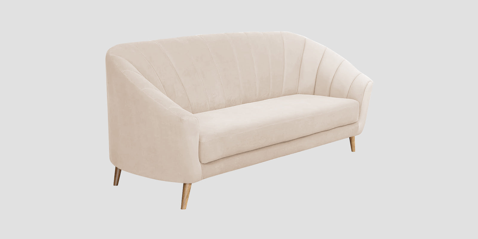 Kaylee Velvet 3 Seater Sofa In Camel Beige Colour - Febonic Living