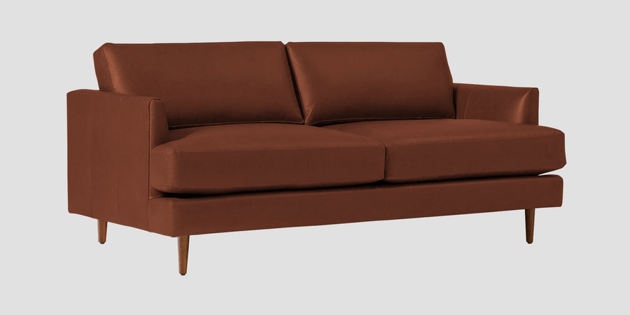 Sterio Leatherette 2 Seater Sofa In Sandle Brown Colour - Febonic Living
