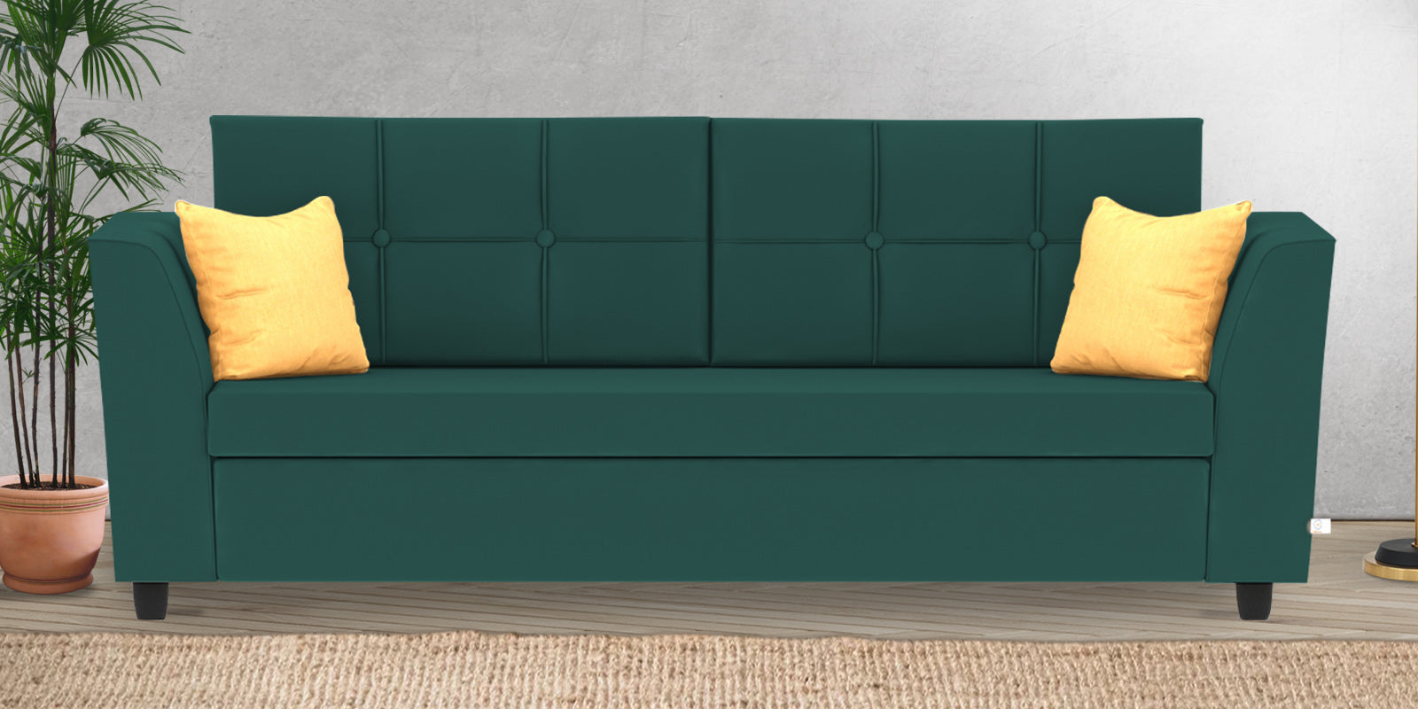 Nestin Velvet 3 Seater Sofa in Pine Green Colour