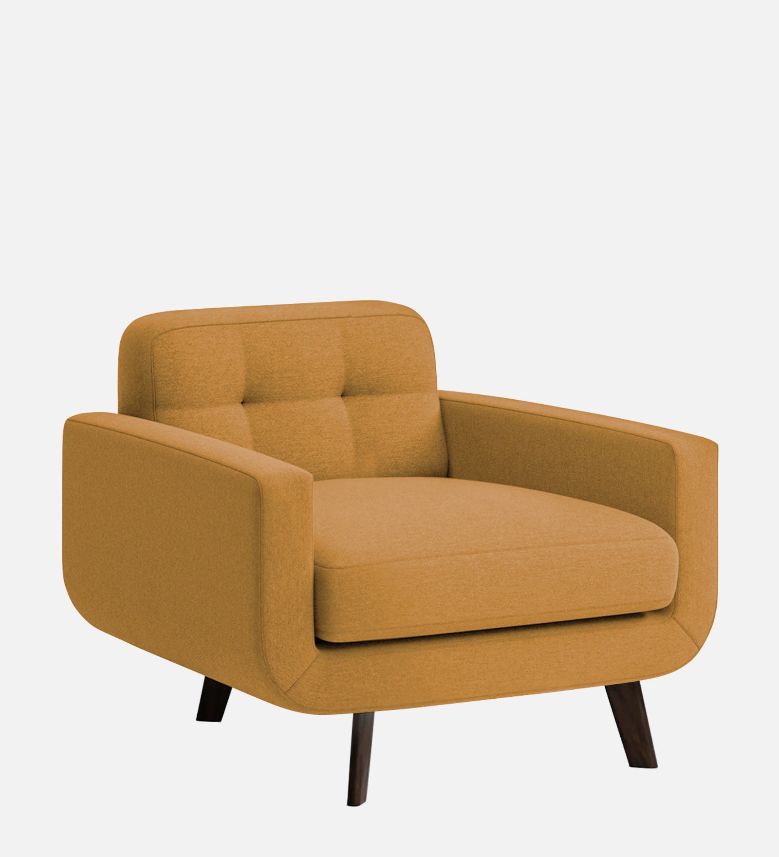 Marsela Fabric 1 Seater Sofa in Corn Yellow Colour