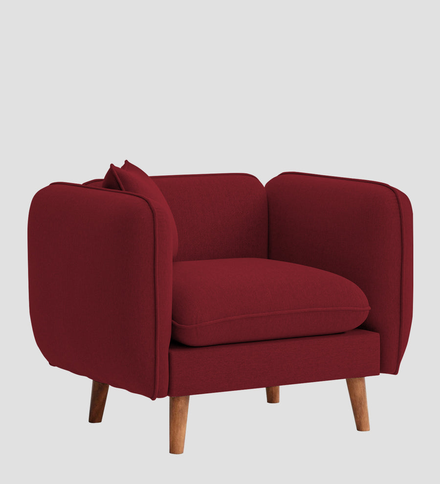 Reva Fabric 1 Seater Sofa In Chilli Red Colour - Febonic Living