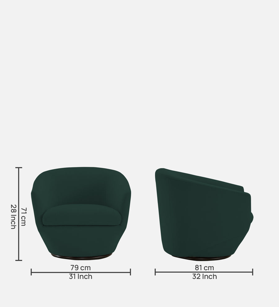 Haddie Velvet Swivel Chair In Forest Green Colour - Febonic Living