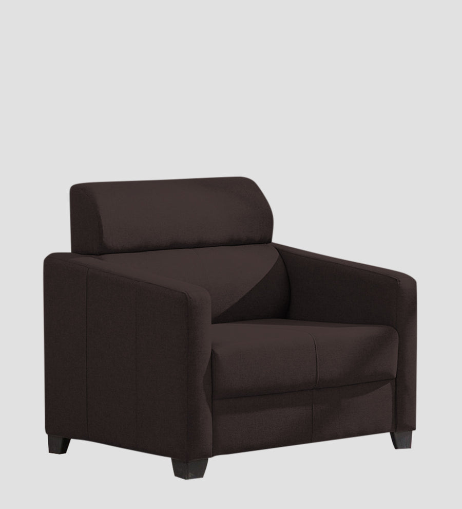 Devo Fabric 1 Seater Sofa In Dark Brown Colour - Febonic Living