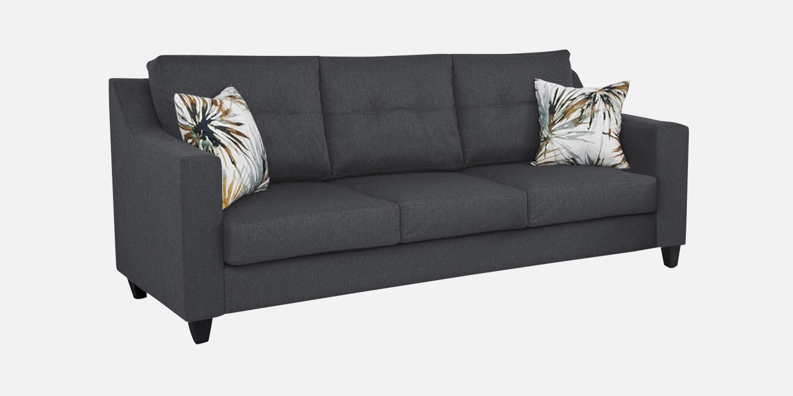 Welly Fabric 3 Seater Sofa In Maba Grey Colour