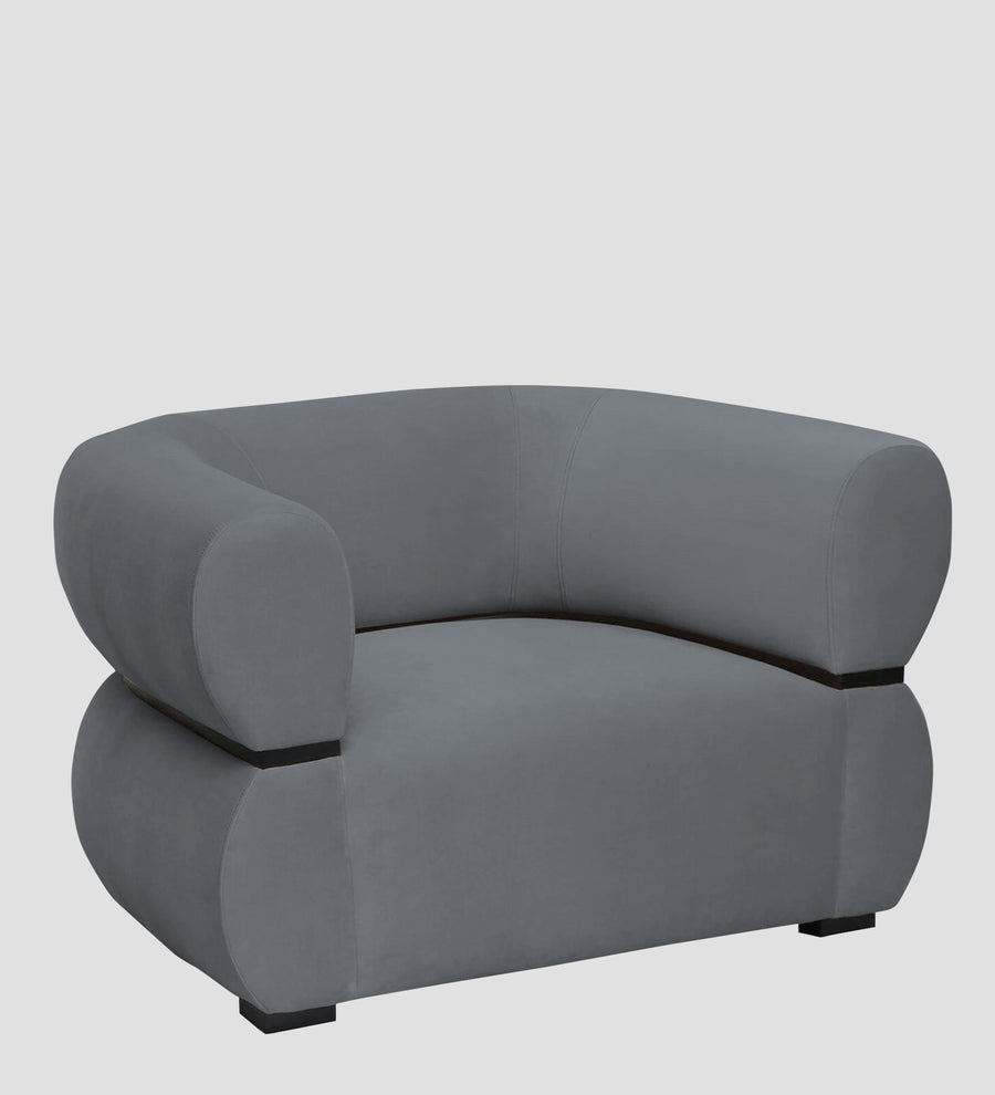 Kula Velvet 1 Seater Sofa In Pubble Grey Colour - Febonic Living