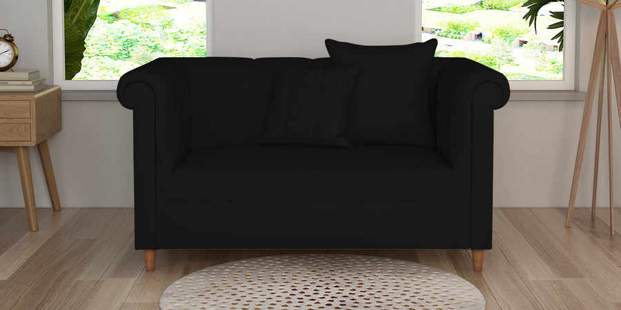 Rubi Velvet 2 Seater Sofa In Adam Black Colour - Febonic Living