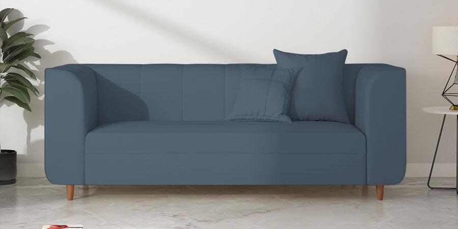 Sumo Velvet 3 Seater Sofa In Oxford Blue Colour - Febonic Living