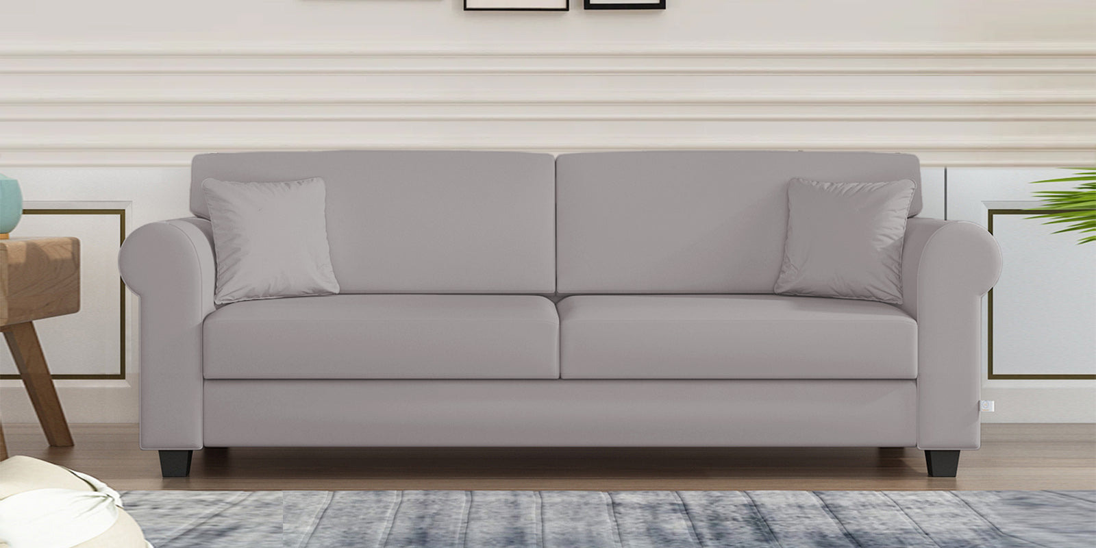 Numonk Velvet 3 Seater Sofa in light grey Colour