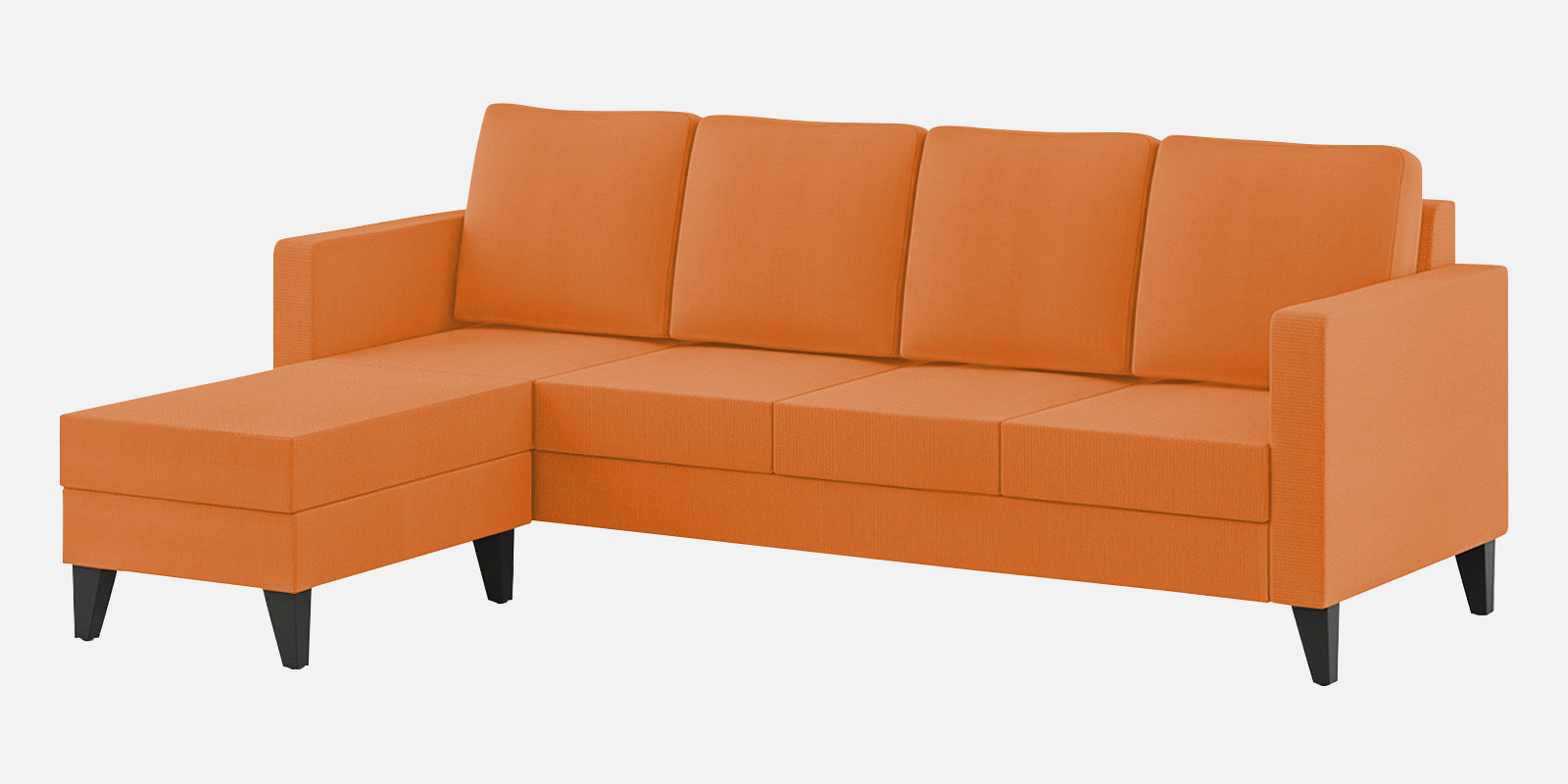 Nori Fabric RHS Sectional Sofa (3 + Lounger) In Dark Orange Colour