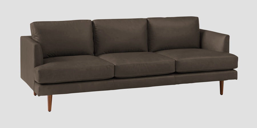 Sterio Leatherette 3 Seater Sofa In Peca Brown Colour - Febonic Living