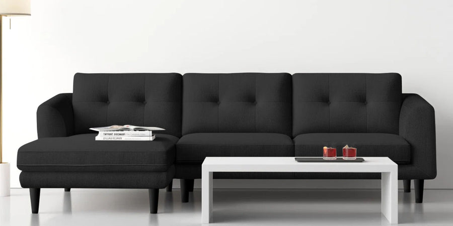 Natasha Velvet Rhs Sectional Sofa 3 Lounger In Hory Grey Colour - Febonic Living
