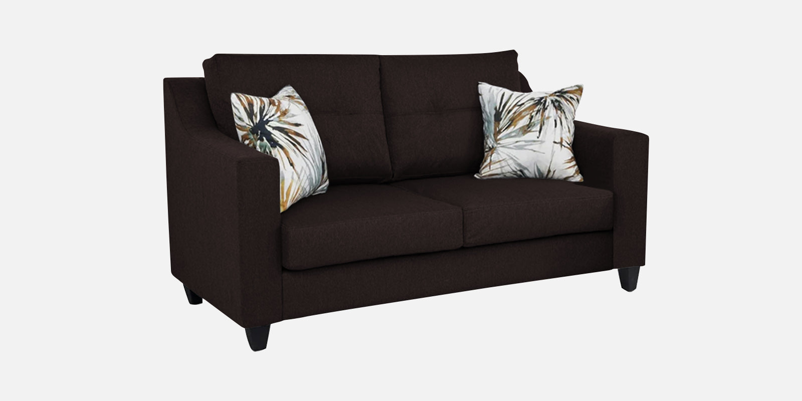 Welly Fabric 2 Seater Sofa In Dark Brown Colour