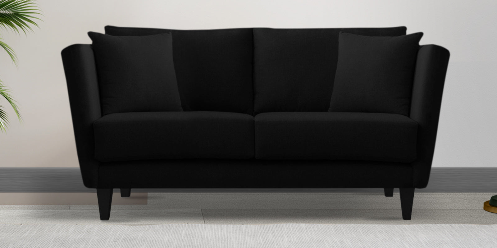 Norway Velvet 2 Seater Sofa In Adam Black Colour