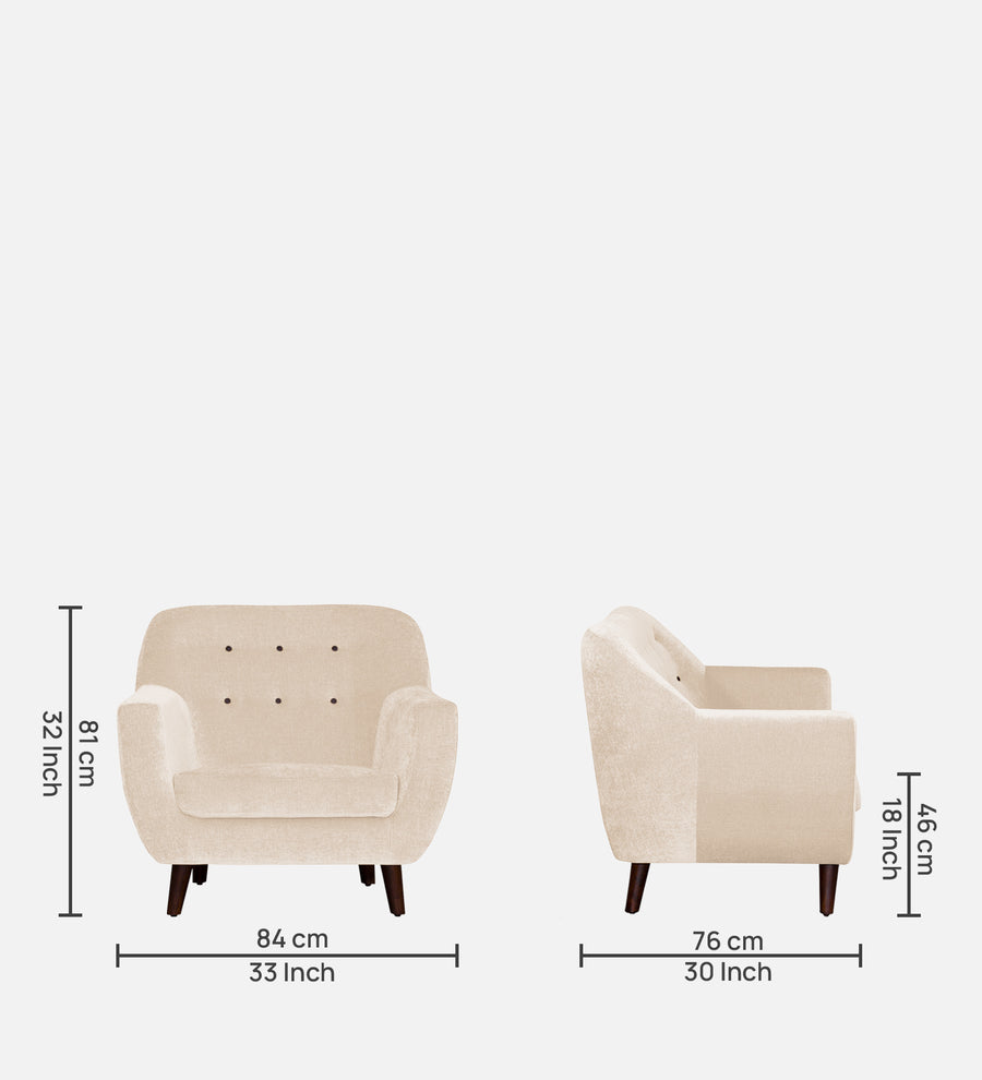 German Fabric 1 Seater Sofa In Woom Beige Colour - Febonic Living