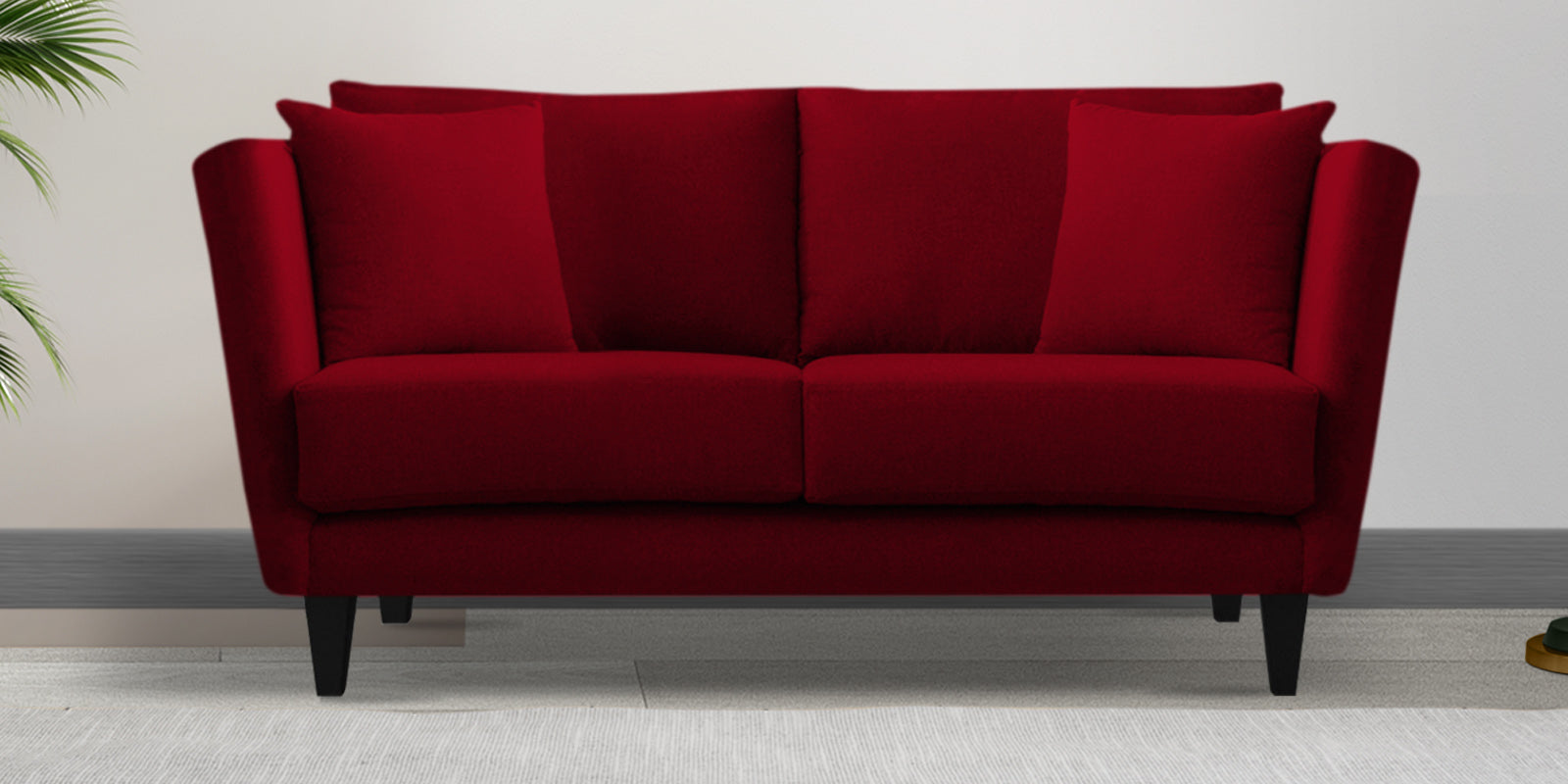 Norway Velvet 2 Seater Sofa In Cherry Red Colour