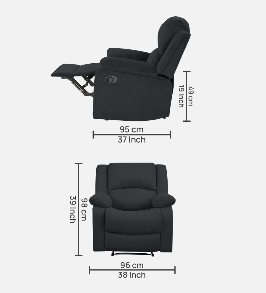 Henry Fabric 1 Seater Motorized Recliner In Charcoal Grey Colour - Febonic Living