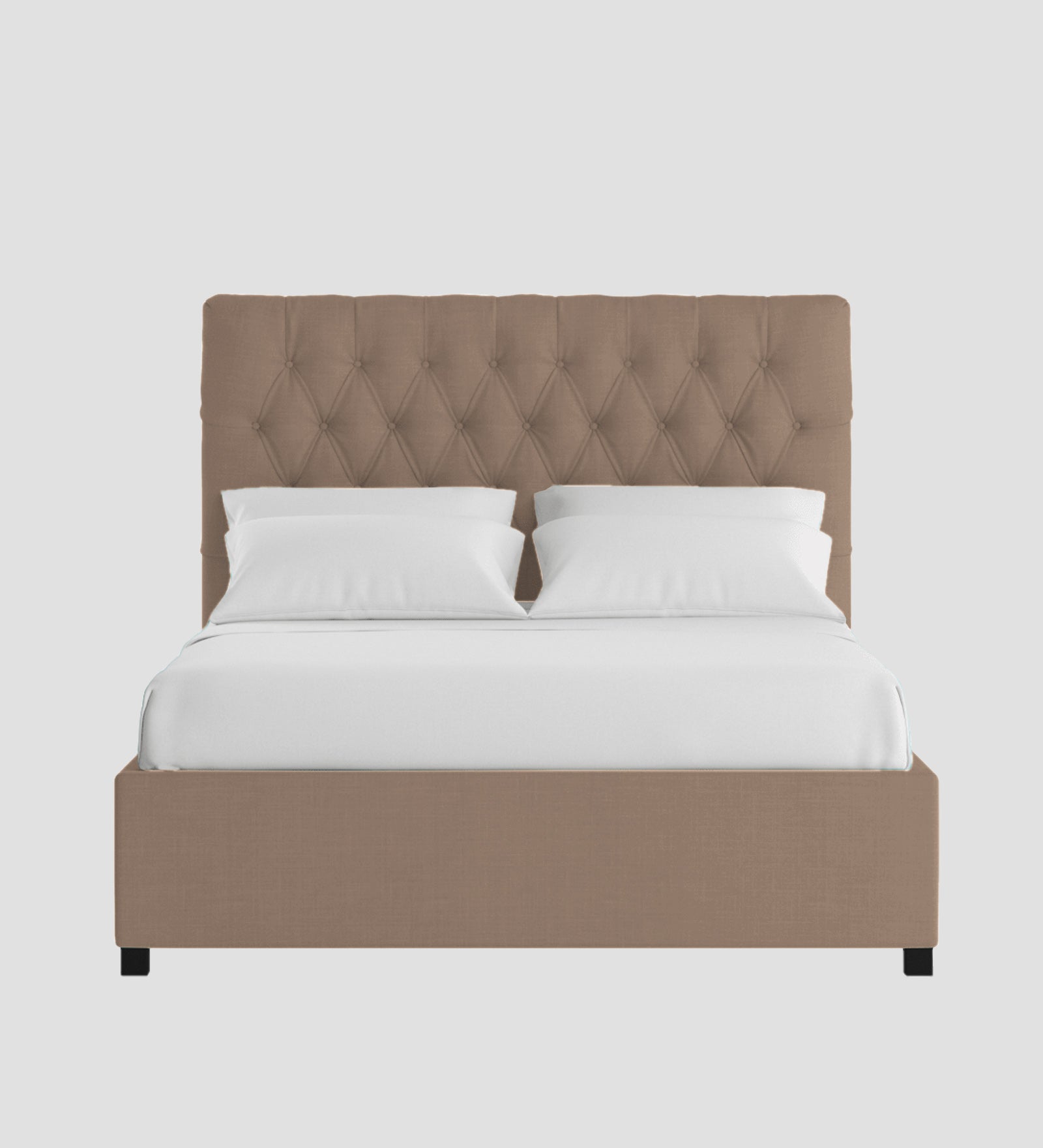 Isko Fabric King Size Bed In Cookie Beige Colour With Storage Box - Febonic Living