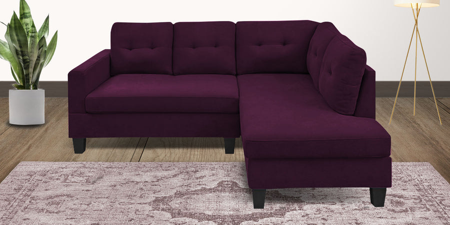 Thomas Fabric Lhs Sectional Sofa 2 Lounger In Greek Purple Colour - Febonic Living