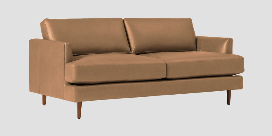 Sterio Leatherette 2 Seater Sofa In Sepia Beige Colour - Febonic Living