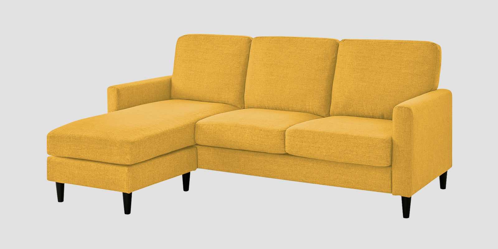 Romie Fabric RHS Sectional Sofa (2+Lounger) In Bold Yellow Colour - Febonic Living