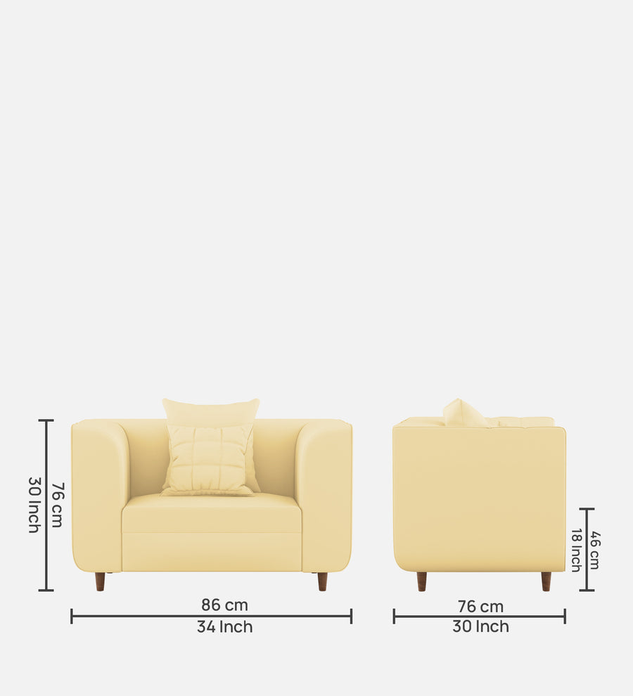 Sumo Velvet 1 Seater Sofa In Sandy Beige Colour - Febonic Living