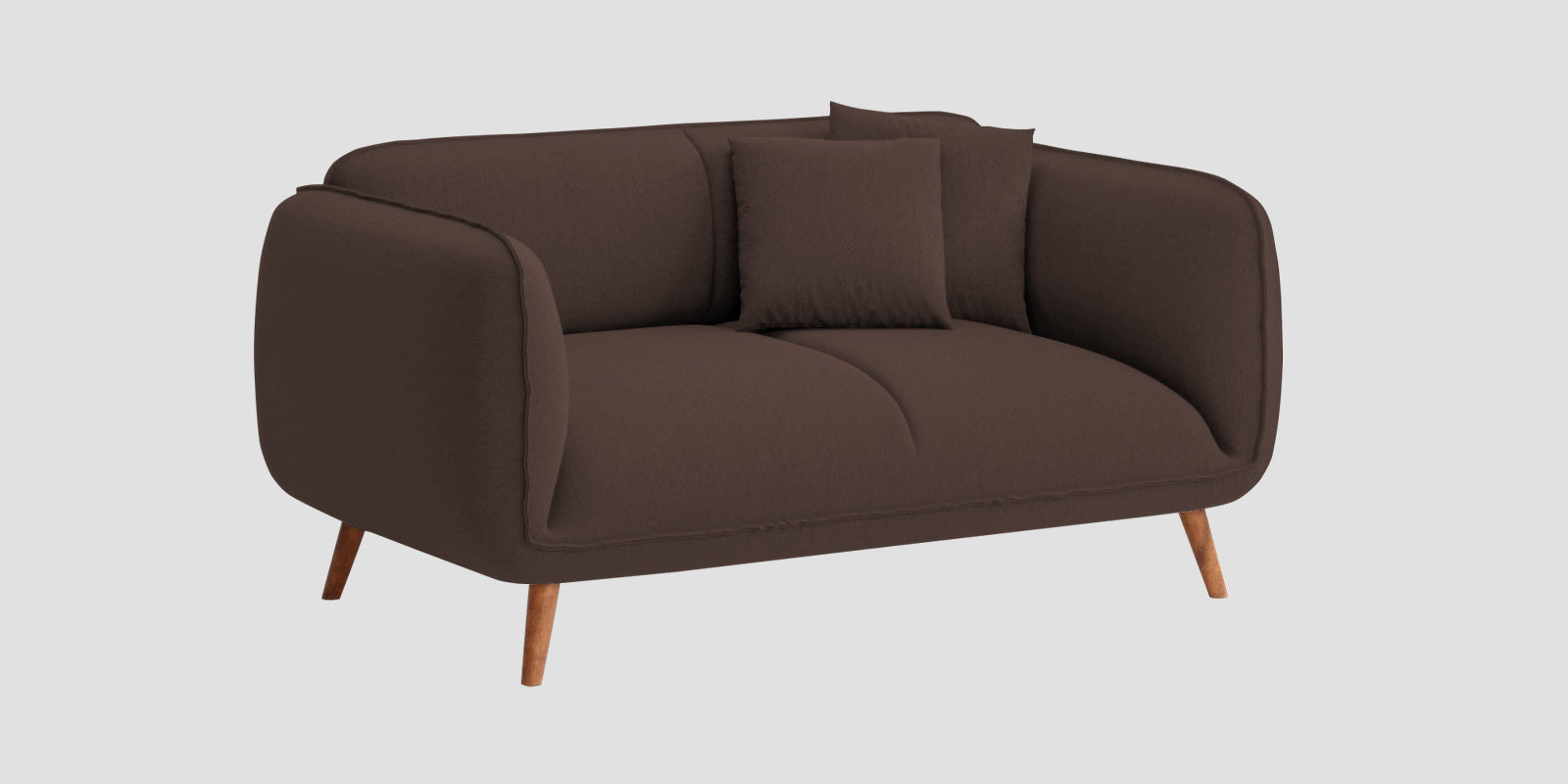 Zia Fabric 2 Seater Sofa In Caramel Brown Colour