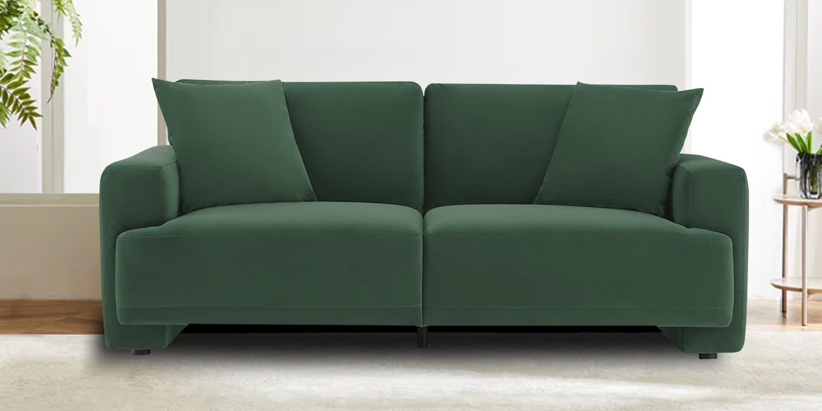 Kosta Velvet 2 Seater Sofa in Amazon Green Colour