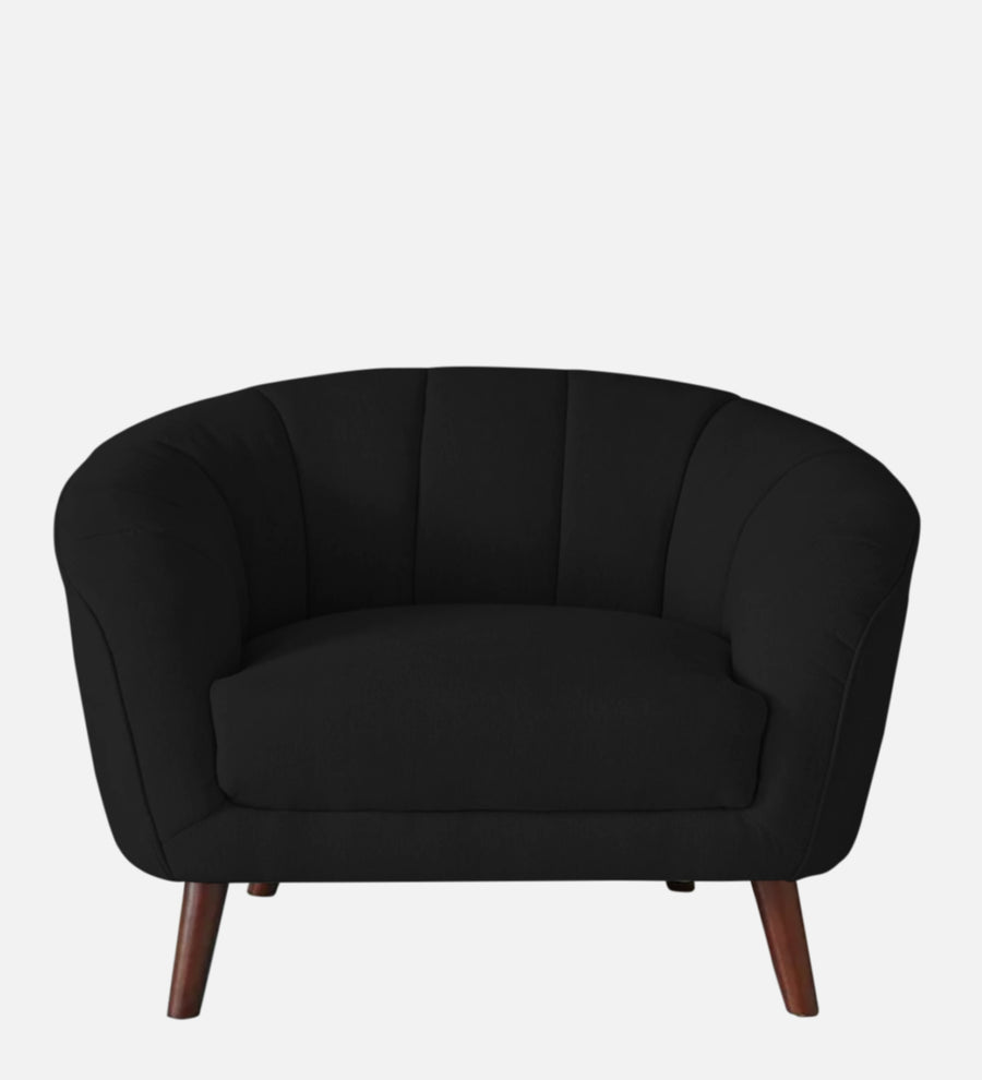 Benjamin Fabric 1 Seater Sofa In Zed Black Colour - Febonic Living