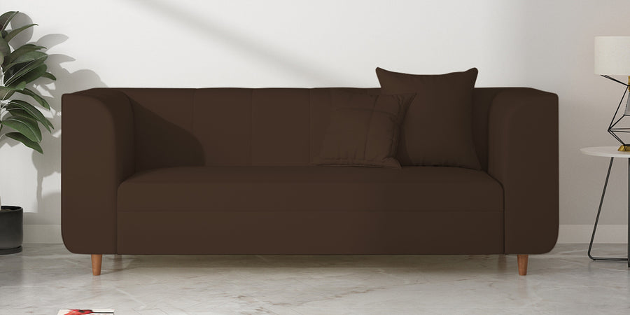 Sumo Velvet 3 Seater Sofa In Chocolate Brown Colour - Febonic Living
