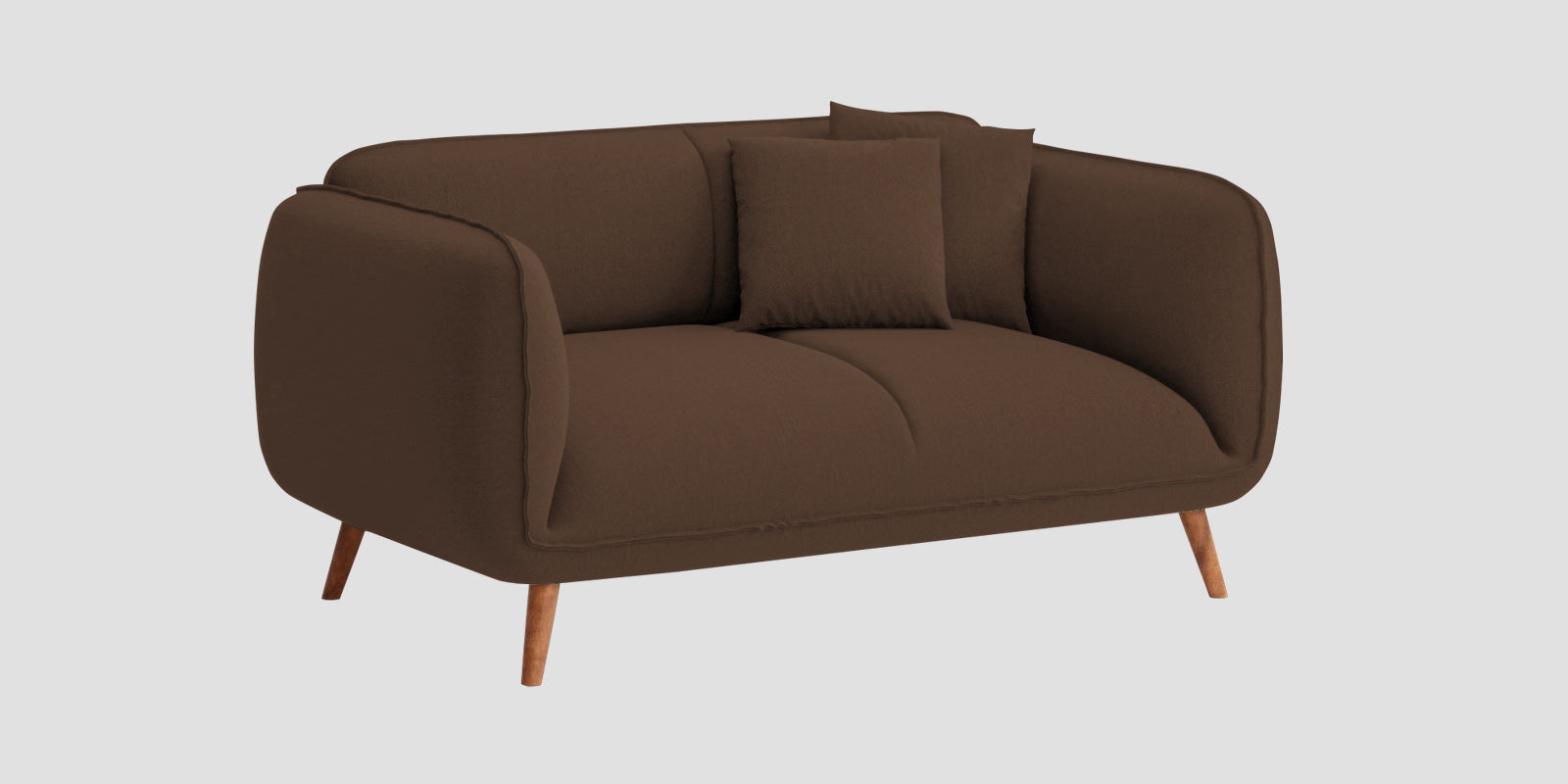 Zia Fabric 2 Seater Sofa In Ash Brown Colour