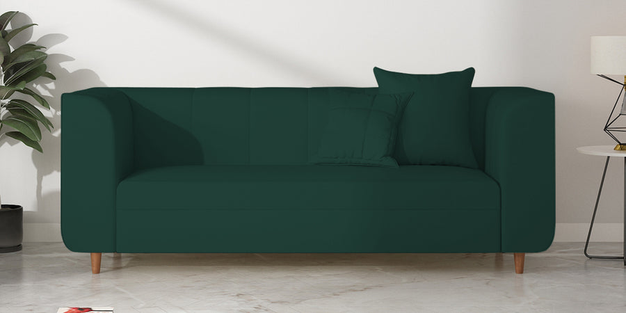Sumo Velvet 3 Seater Sofa In Forest Green Colour - Febonic Living