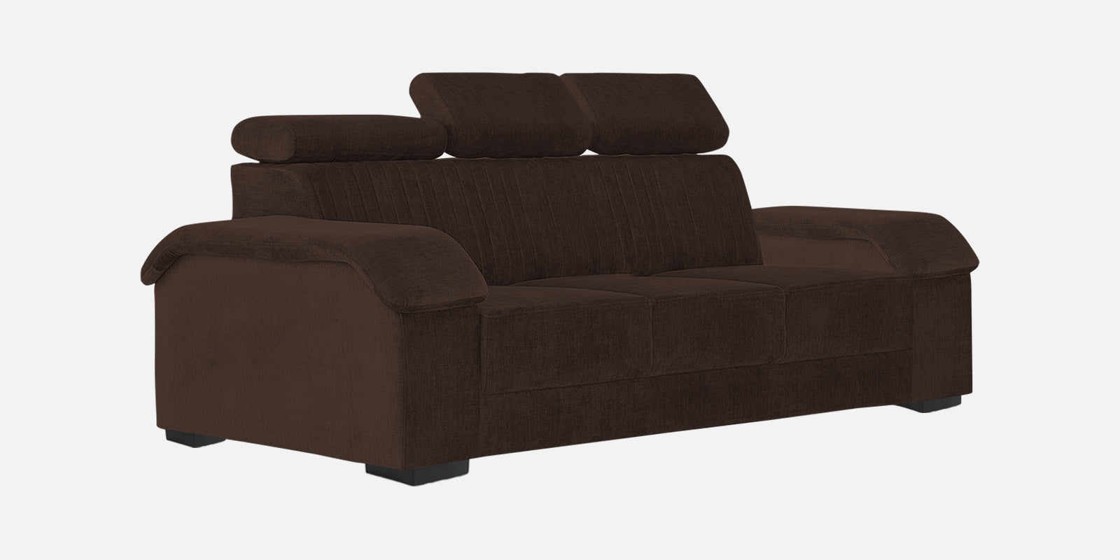 Draco Fabric 3 Seater Sofa In Coffee Brown Colour - Febonic Living