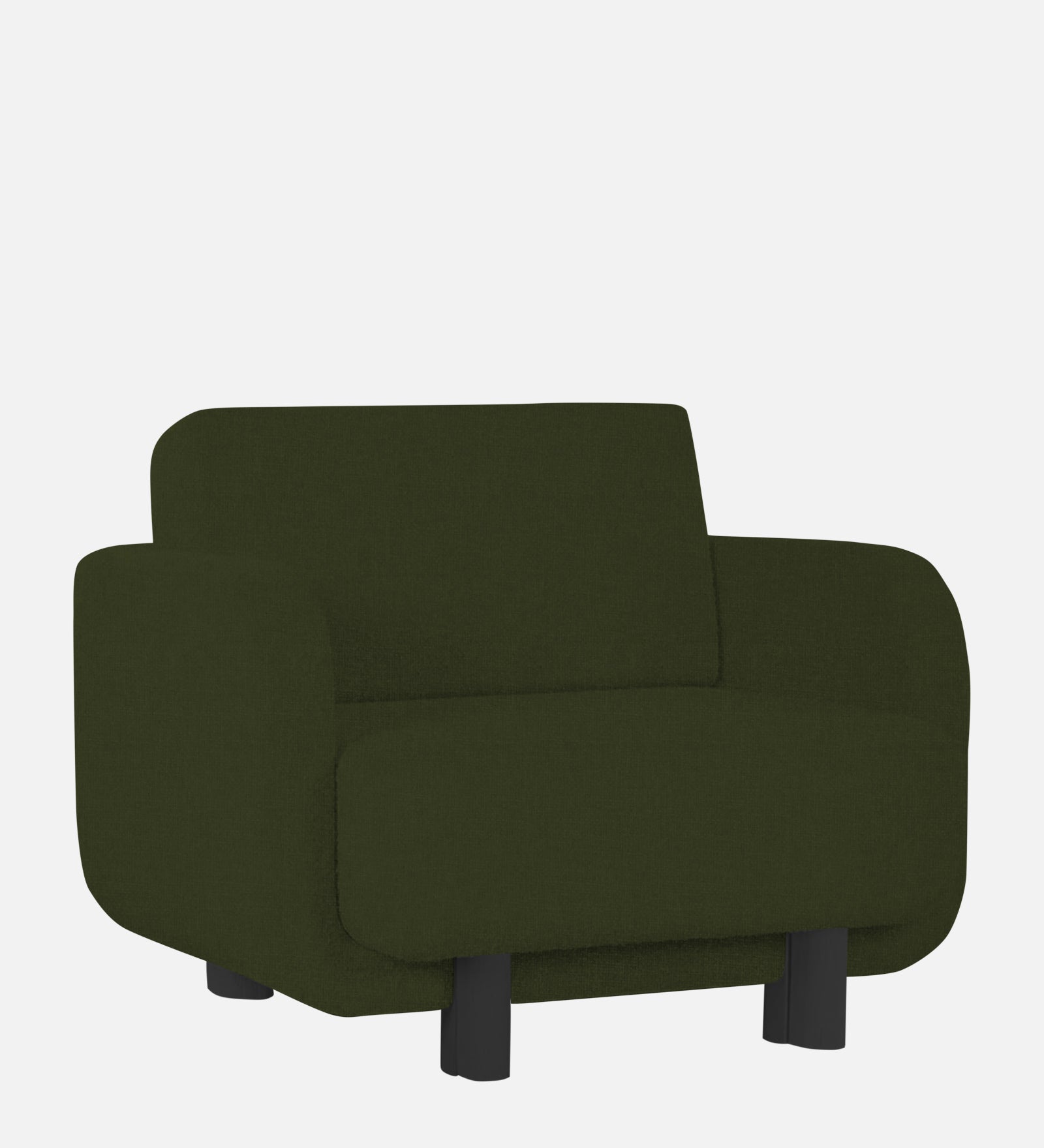 Varu Fabric 1 Seater Sofa In  Olive Green Colour - Febonic Living