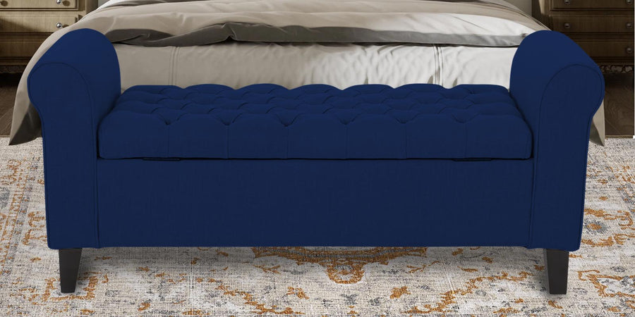 Nowia Fabric 3 Seater Recamier In Royal Blue Colour With Storage - Febonic Living