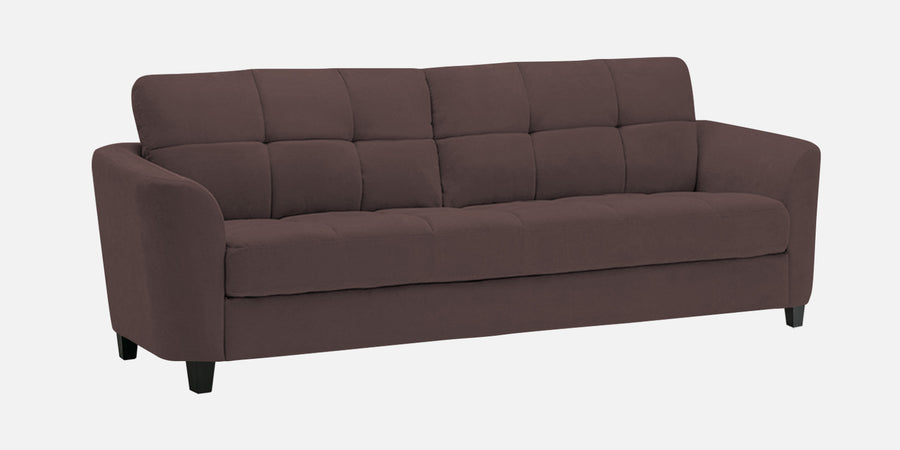 Mulan Fabric 3 Seater Sofa In Night Brown Colour - Febonic Living