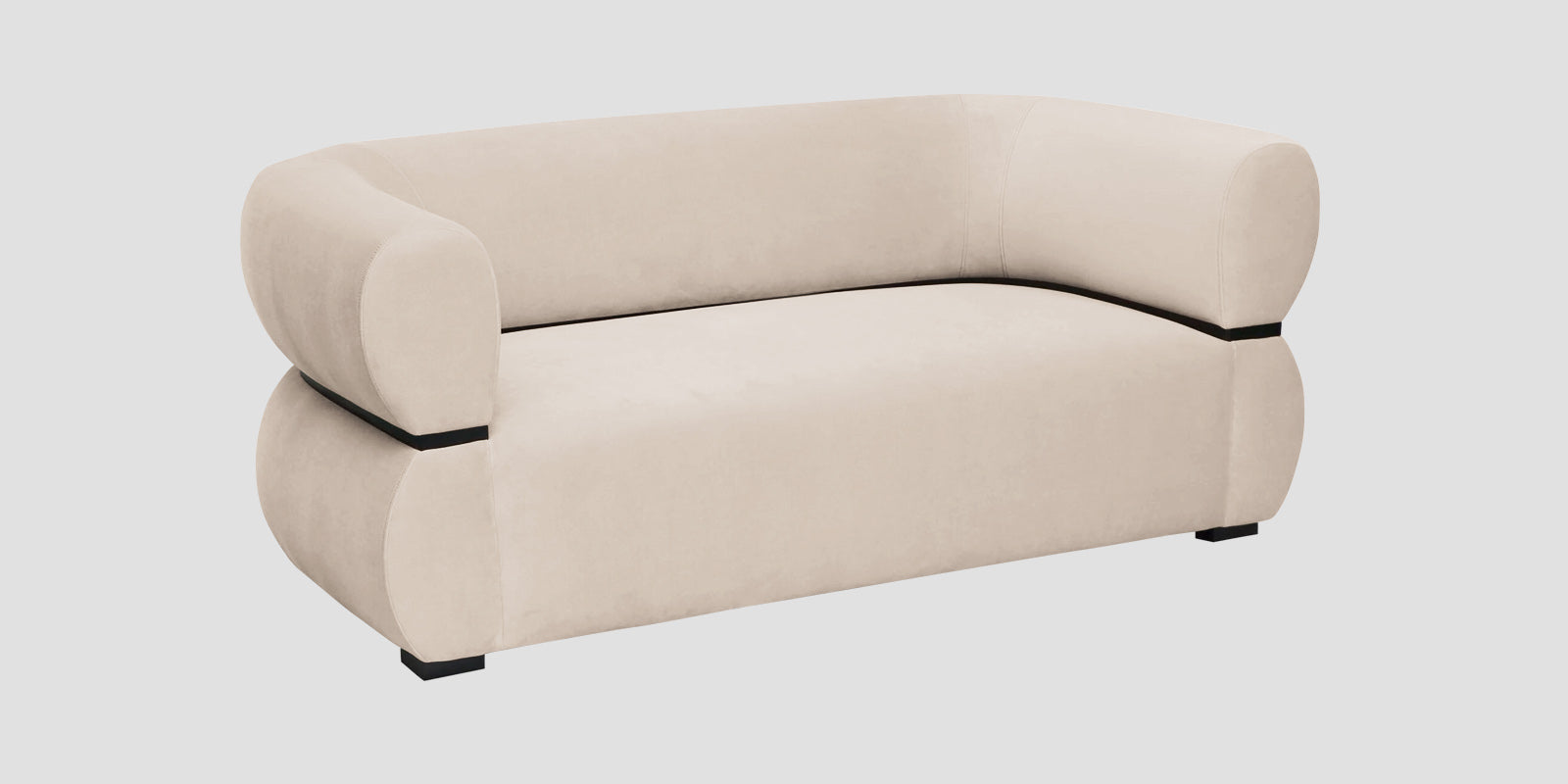 Kula Velvet 2 Seater Sofa In Camel Beige Colour