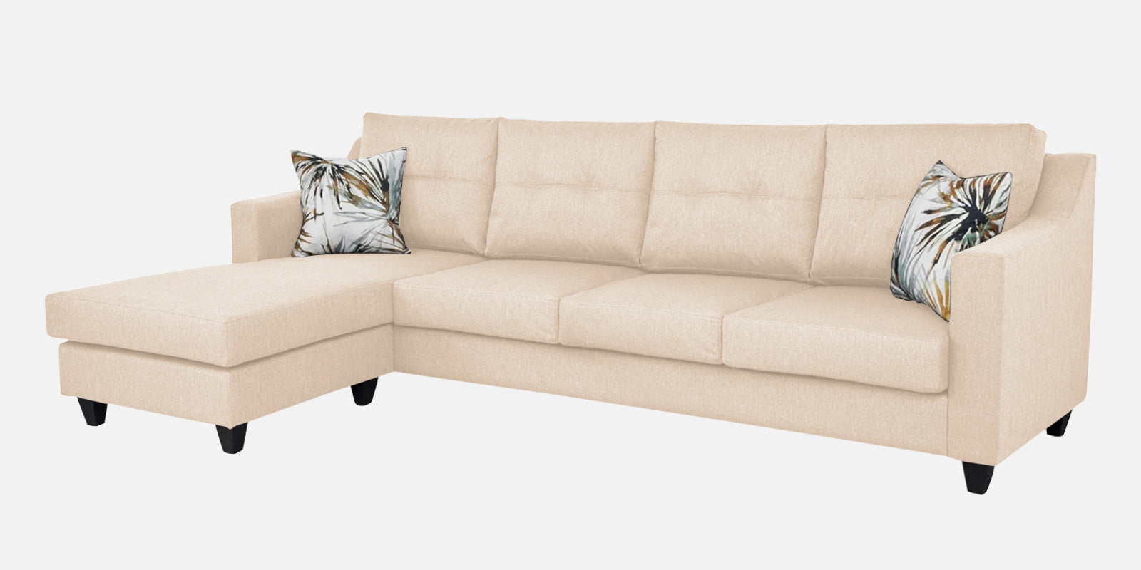 Welly Fabric RHS Sectional Sofa (3+Lounger) In Woom Beige Colour