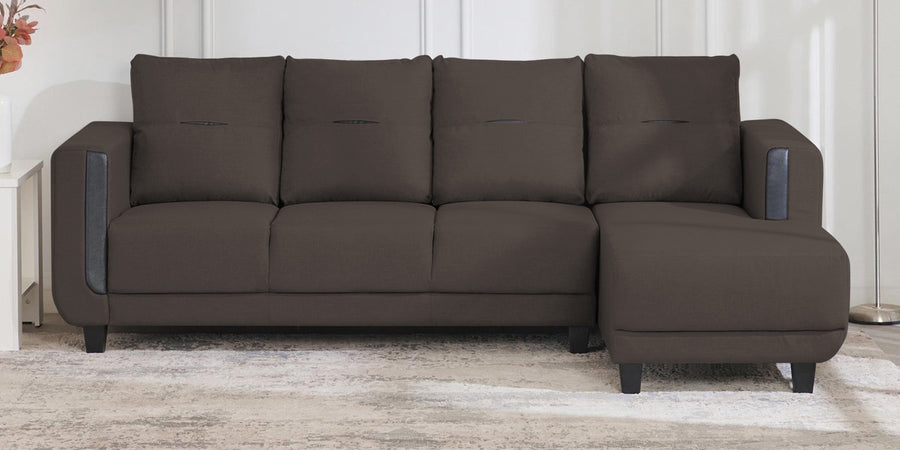 Perry Fabric Lhs Sectional Sofa 3 Lounger In Caspa Brown Colour - Febonic Living