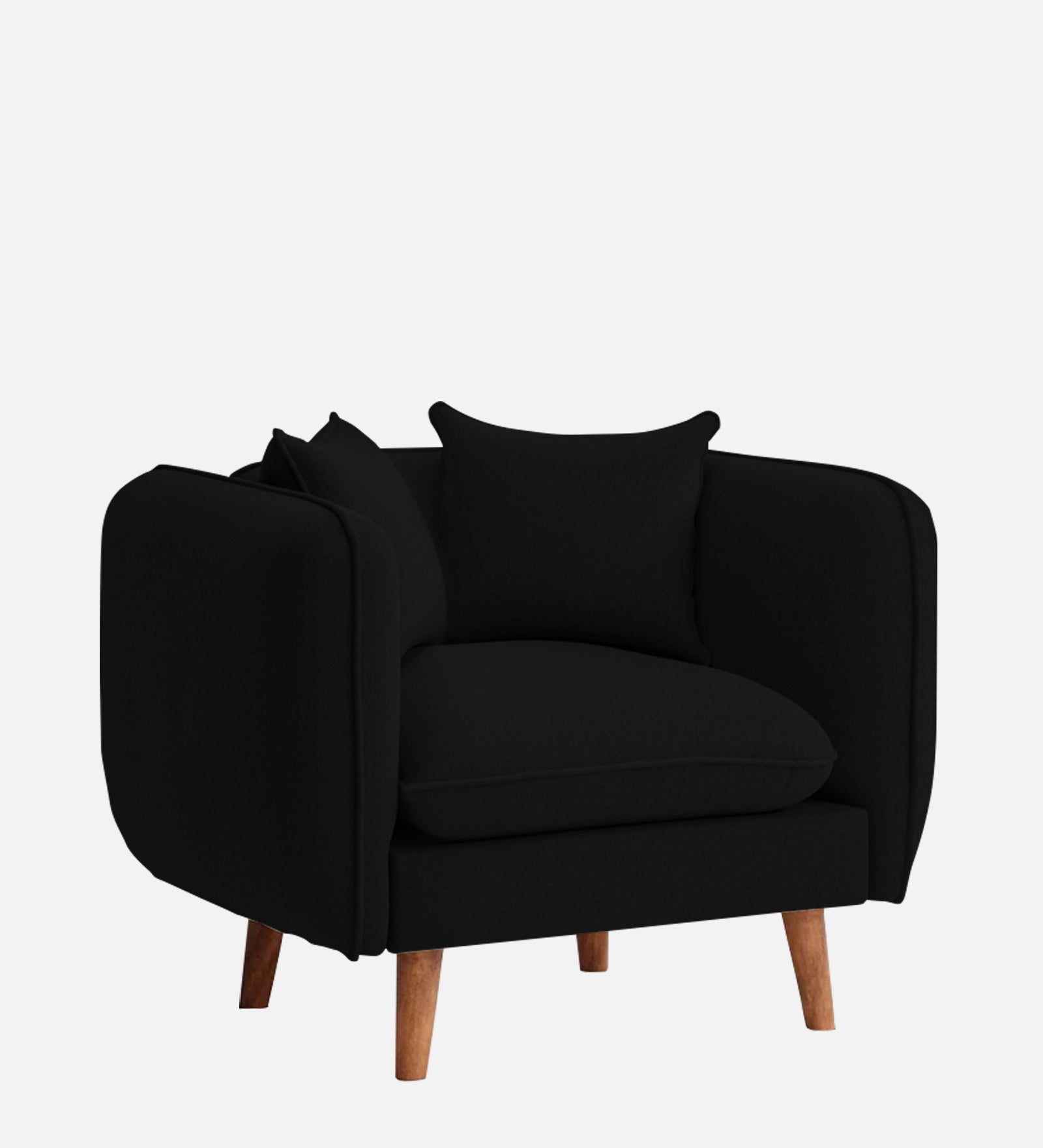 Reva Fabric 1 Seater Sofa In Heather Black Colour