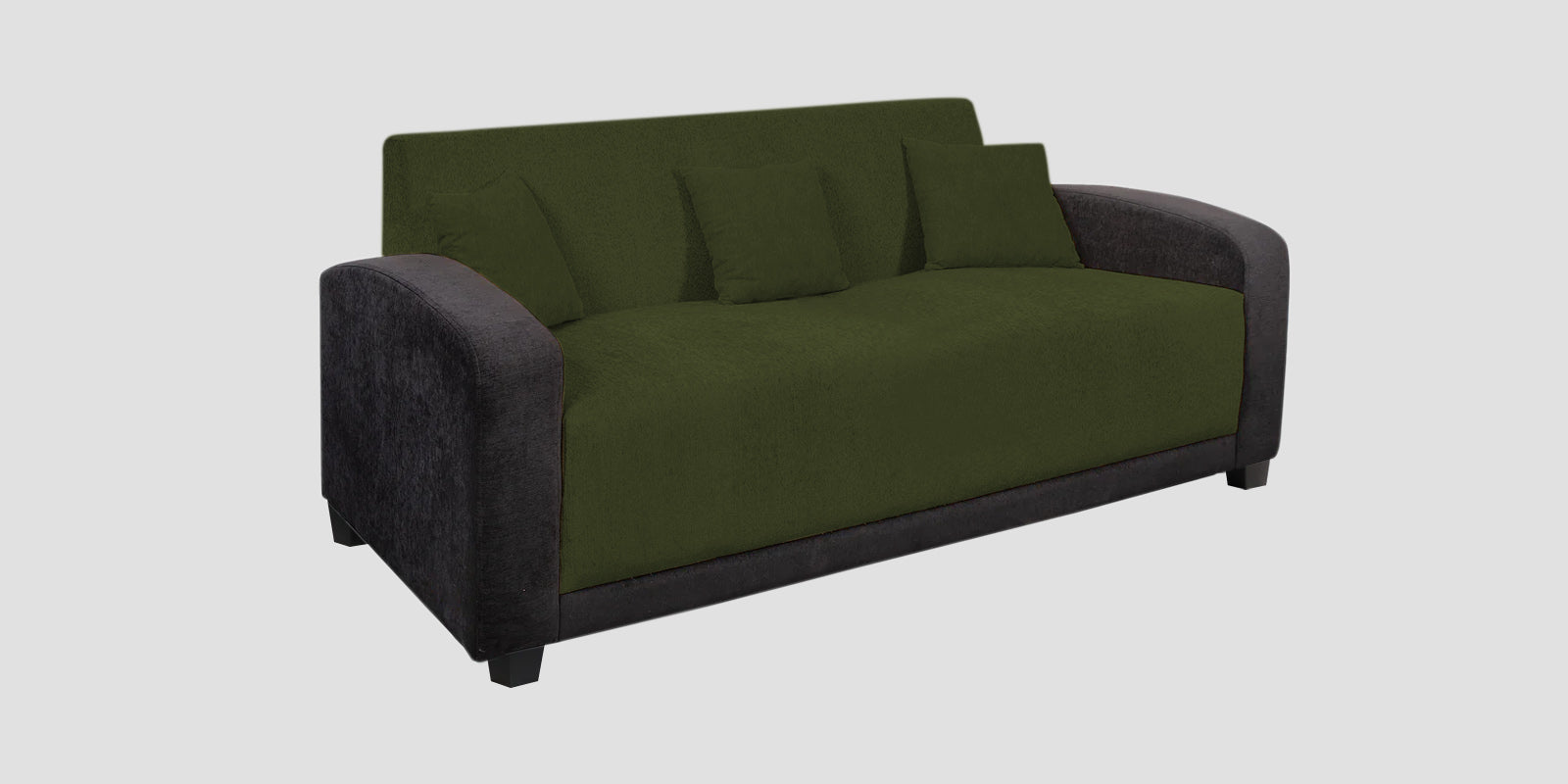 Alex Fabric 3 Seater Sofa In Olive Green Colour