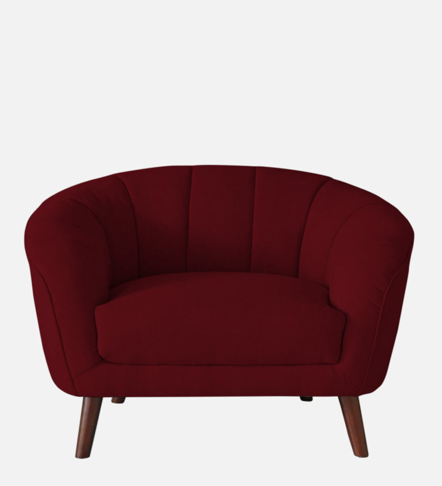Benjamin Fabric 1 Seater Sofa In Ruby Red Colour - Febonic Living