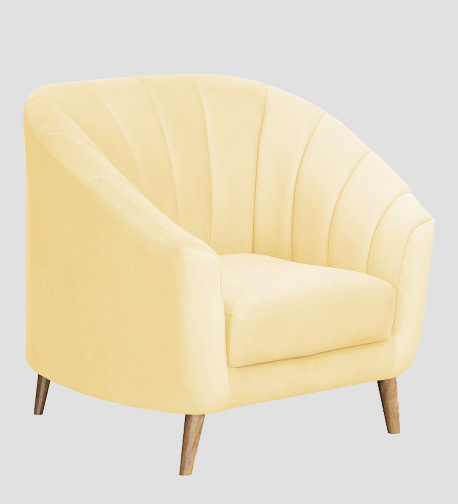 Kaylee Velvet 1 Seater Sofa In Sandy Beige Colour - Febonic Living
