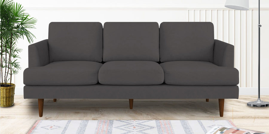 Motra Velvet 3 Seater Sofa In Davy Grey Colour - Febonic Living