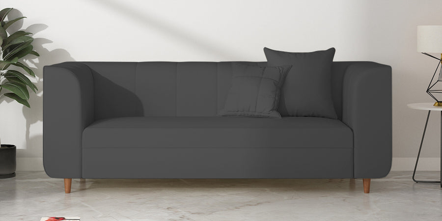 Sumo Velvet 3 Seater Sofa In Davy Grey Colour - Febonic Living