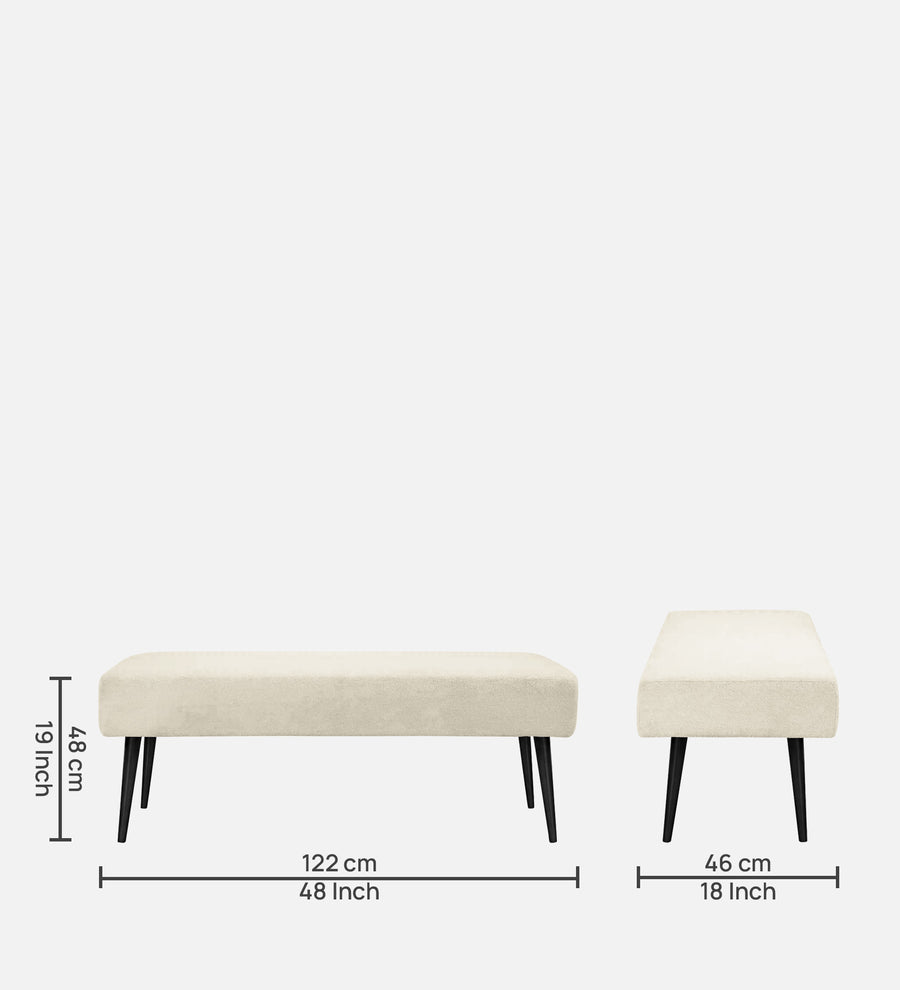 Orbit Fabric Bench In Ivory Cream Colour - Febonic Living