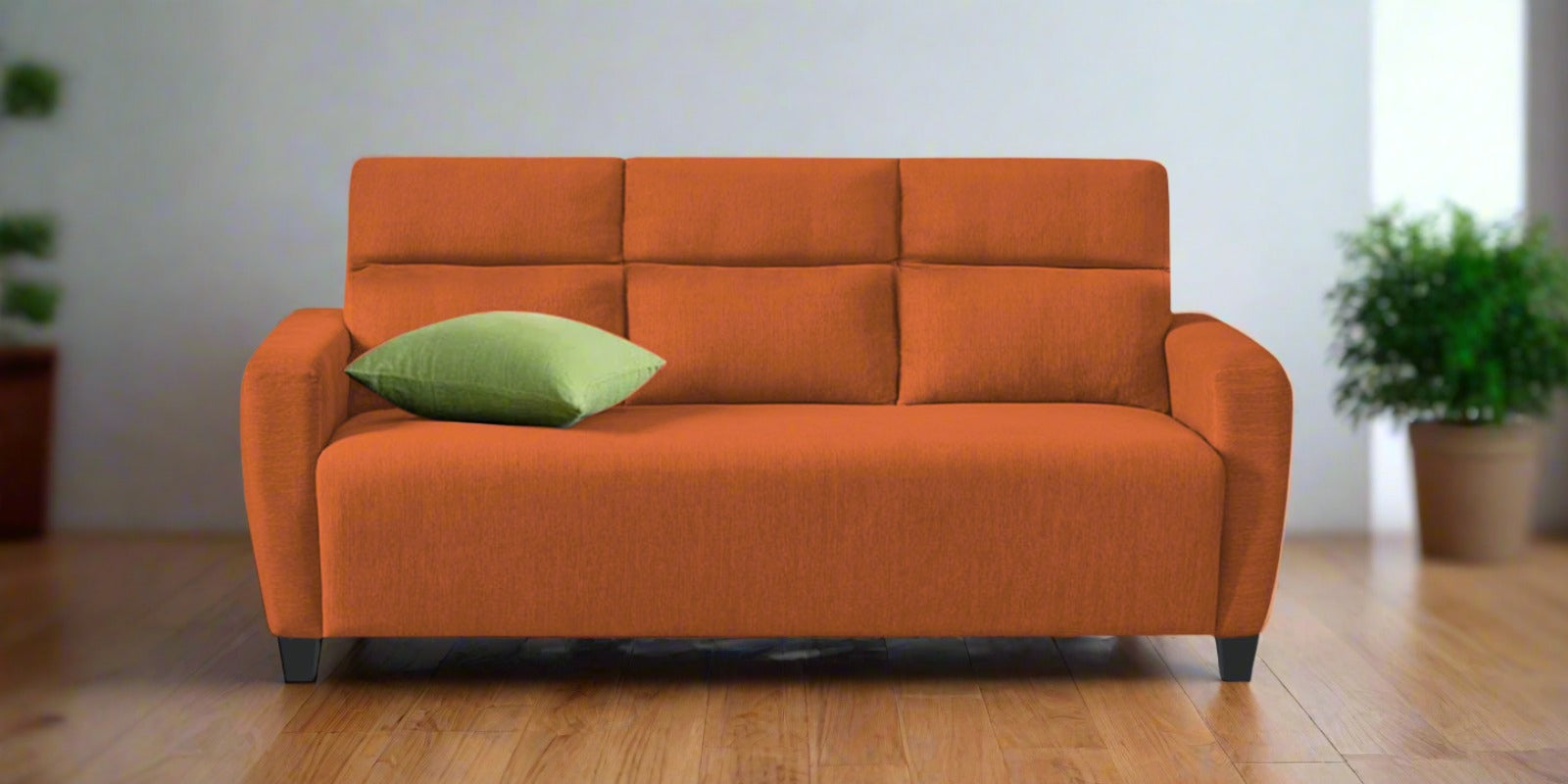 Bakadi Fabric 3 Seater Sofa in Vivid Orange Colour