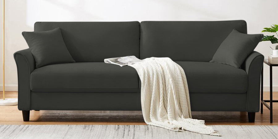 Daroo Velvet 3 Seater Sofa In Hory Grey Colour - Febonic Living
